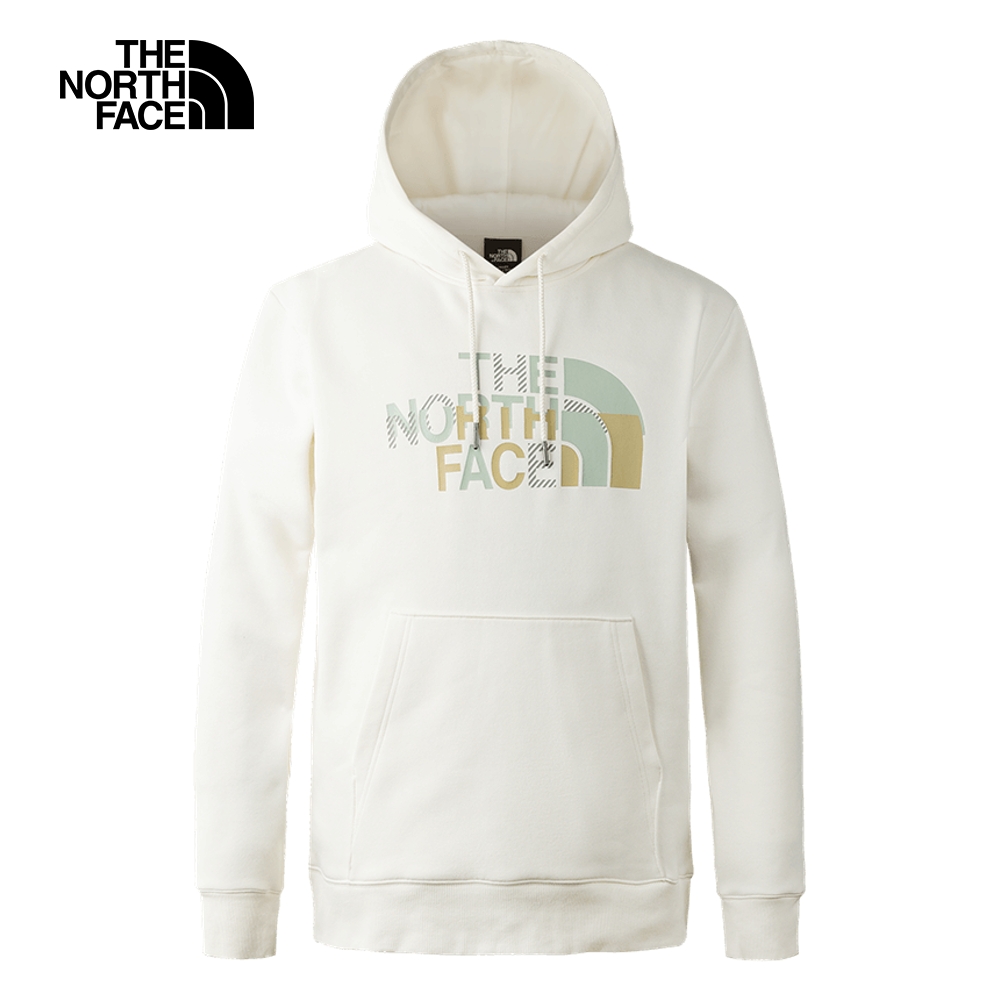 The North Face北面男女款米白色填色立體風格品牌LOGO帽T｜8AKXN3N