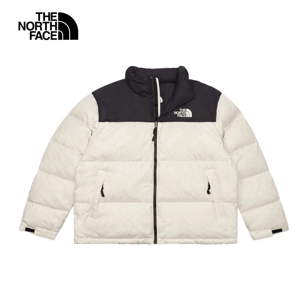 【經典ICON】The North Face北面男款白黑拼接防潑水舒適保暖可打包可調節收納連帽羽絨外套｜3C8DQLI