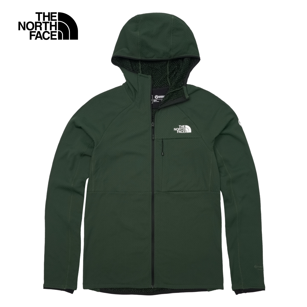 The North Face北面男款綠色舒適保暖戶外連帽外套｜5J7SI0P
