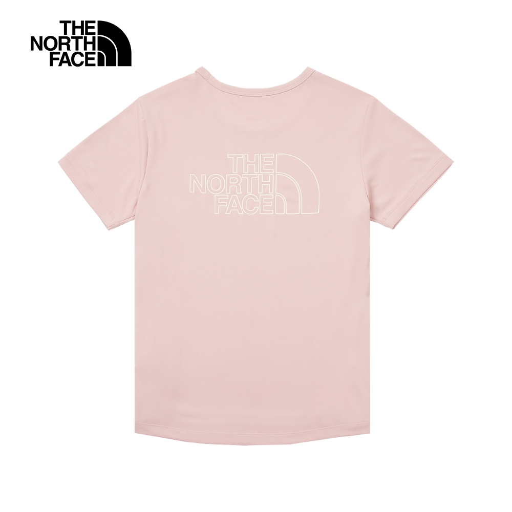 The North Face北面女款粉色吸濕排汗防曬品牌LOGO短袖T恤｜87VNLK6