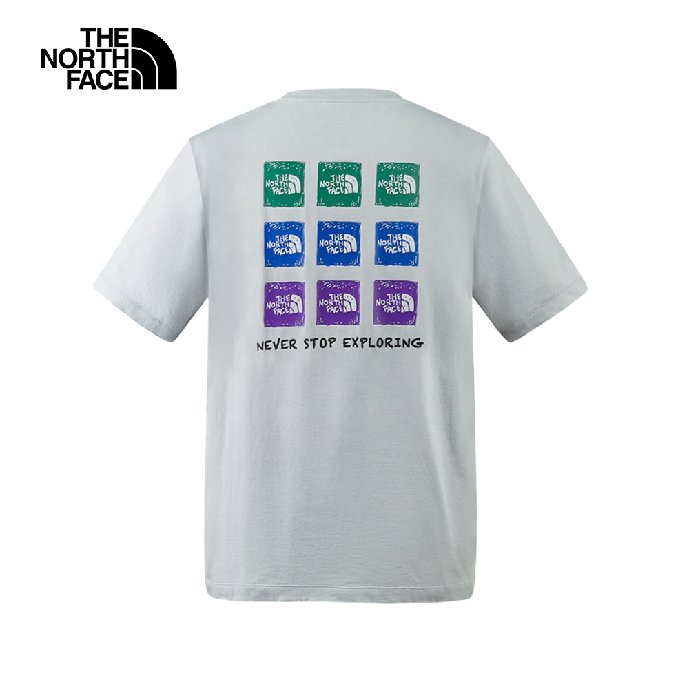 The North Face北面男女款灰色多樣經典品牌LOGO短袖T恤｜8CSMA0M