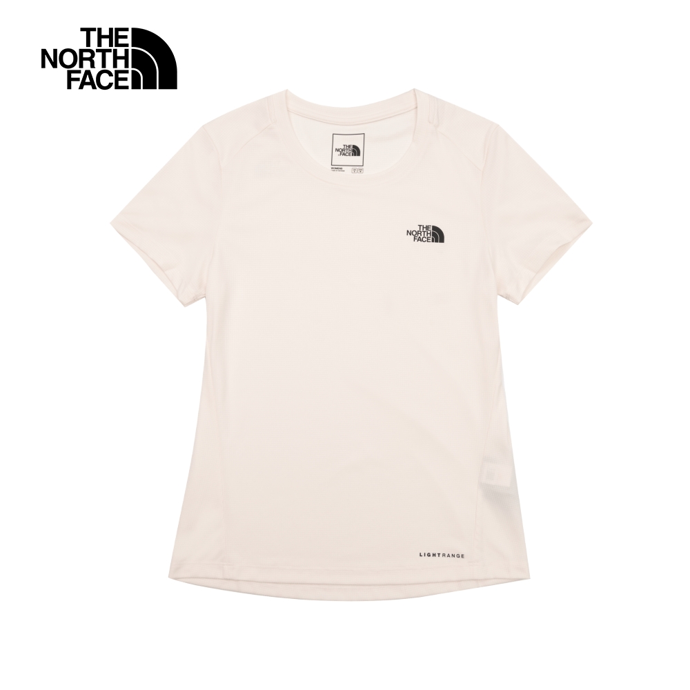 The North Face北面女款米白色吸濕排汗防水防曬透氣休閒短袖T恤｜83TYQLI