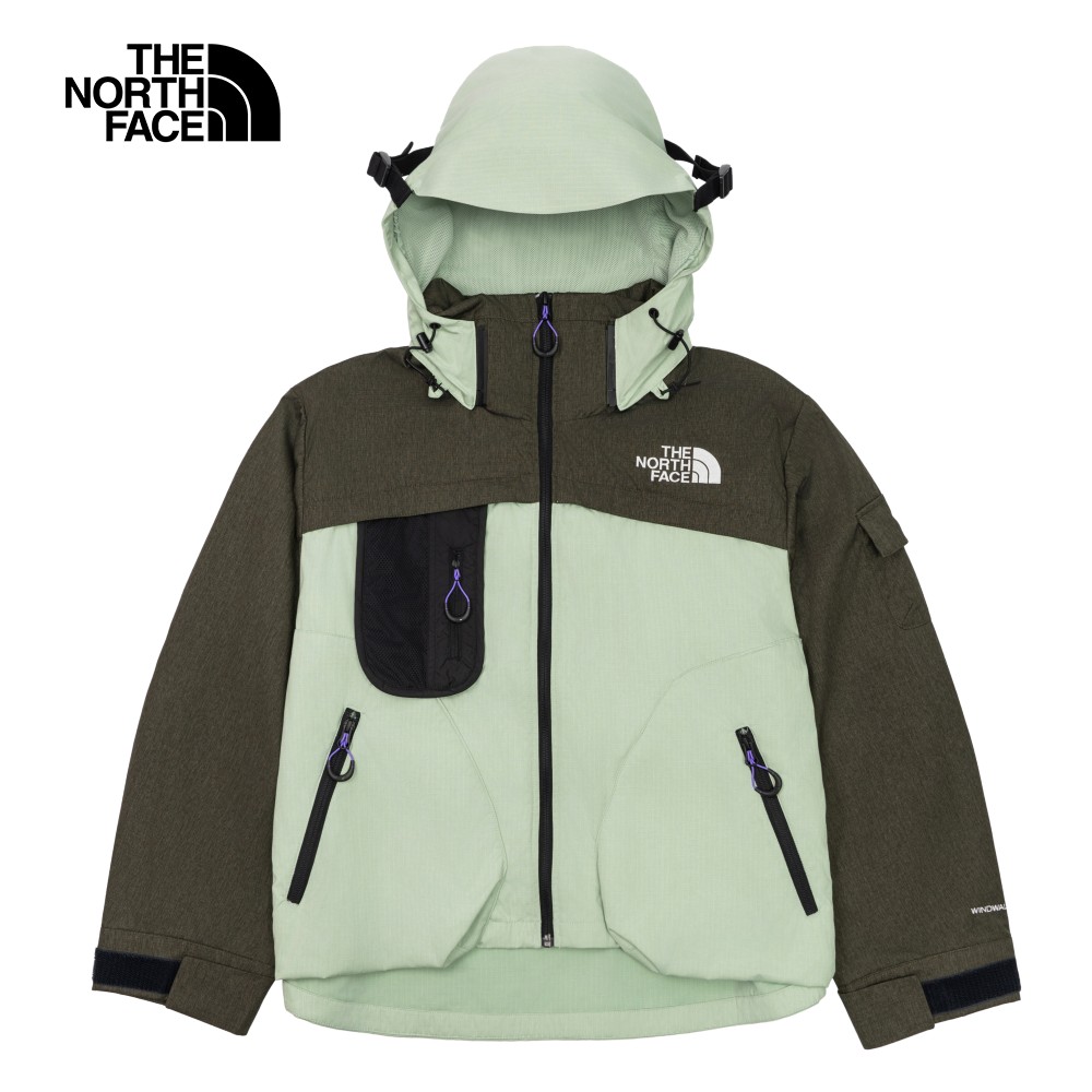 The North Face北面UE女款綠色防風防潑水多口袋可調節連帽外套｜885UI0G