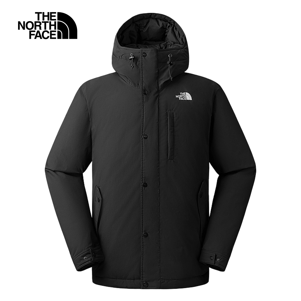 The North Face北面男款黑色DWR防潑水保暖連帽羽絨外套｜88R44H0 550蓬鬆度