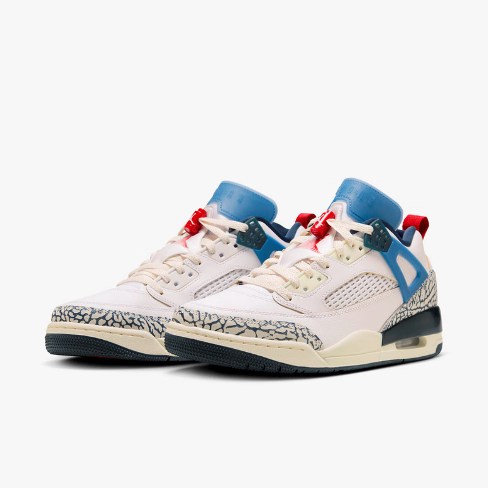 【NIKE】JORDAN SPIZIKE LOW 男鞋 籃球鞋 白 藍 爆裂紋-HM3712164