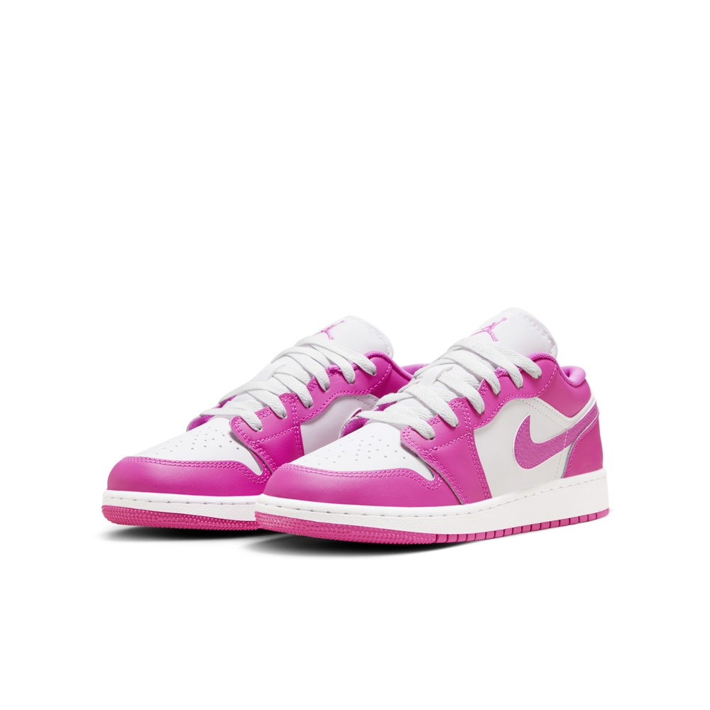 【NIKE】AIR JORDAN 1 LOW (GS) 中大童 童鞋 女鞋 休閒鞋 桃紅色-FV8486600