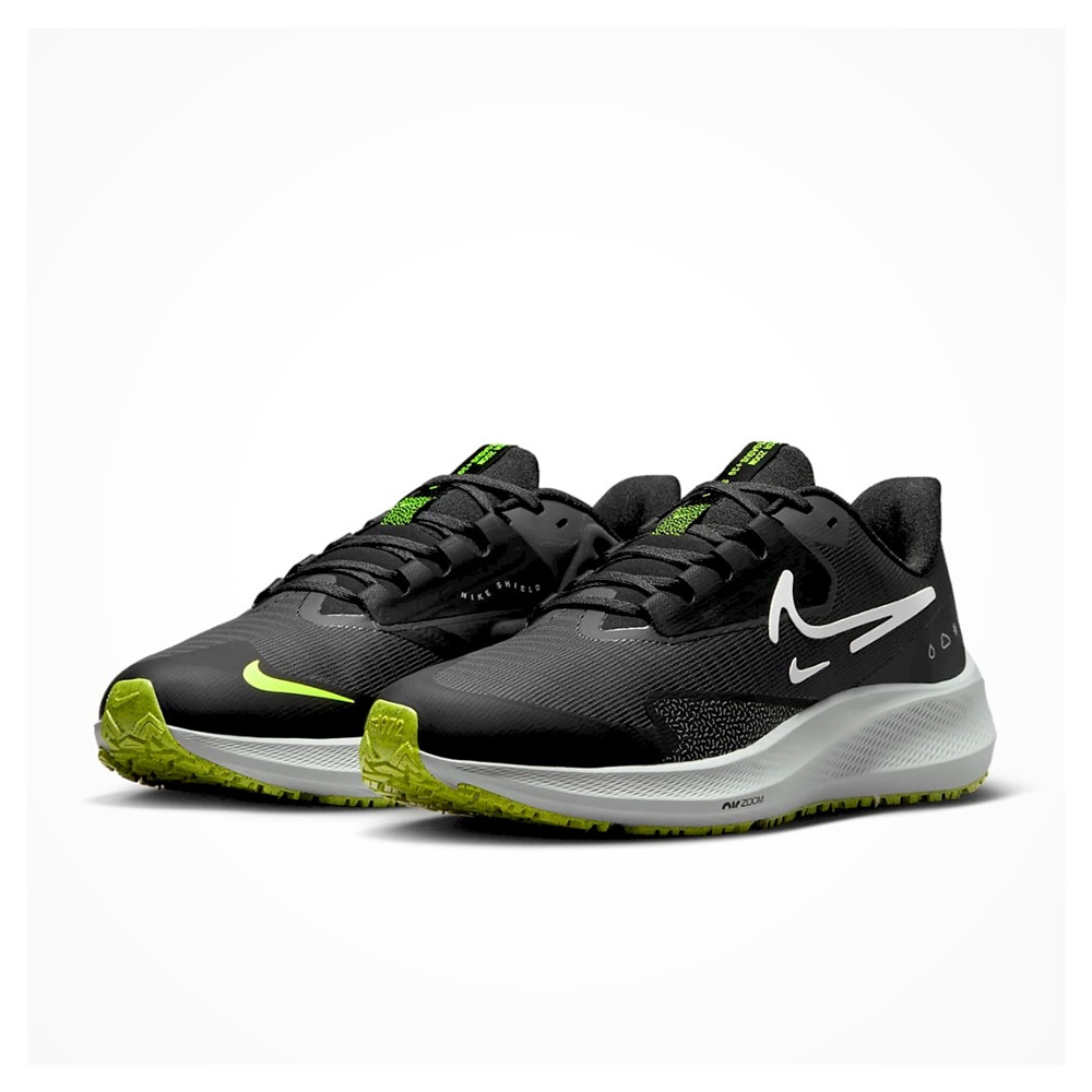 【NIKE】AIR ZOOM PEGASUS 39 SHIELD 男鞋 跑步鞋 黑綠-DO7625002