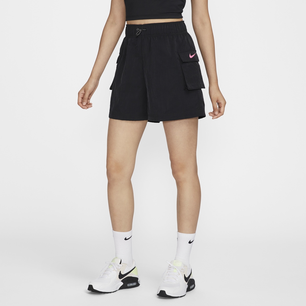 【NIKE】AS W NSW ESSNTL WVN SHORT GCEL 女 短褲 黑色-HM4597010