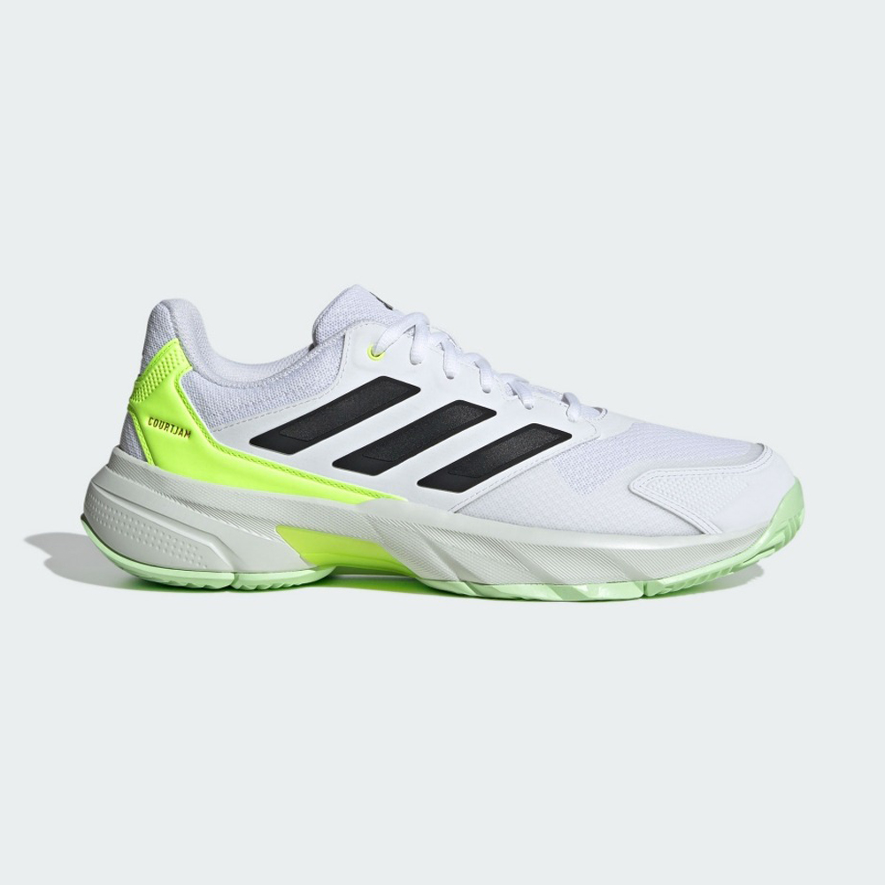 【ADIDAS】CourtJam Control 3 M 網球鞋 男鞋 白 螢光綠-IF0459