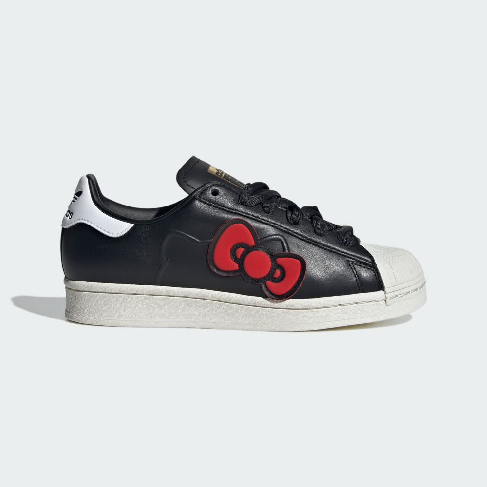 【ADIDAS】SUPERSTAR J 休閒鞋 大童 童鞋 女鞋 Hello Kitty 黑紅色-IG6995