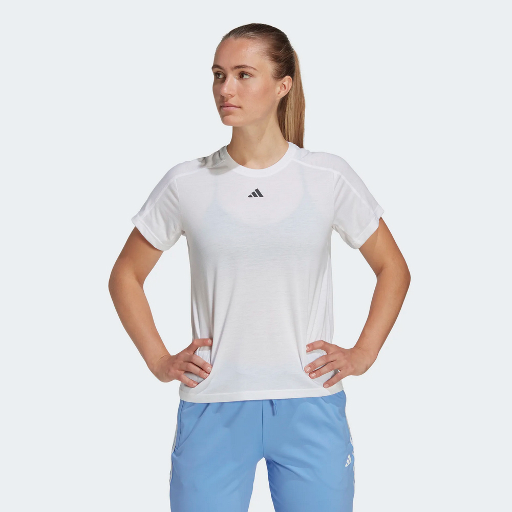 【ADIDAS】TR-ES CREW T 短袖上衣 女 白-HR7796