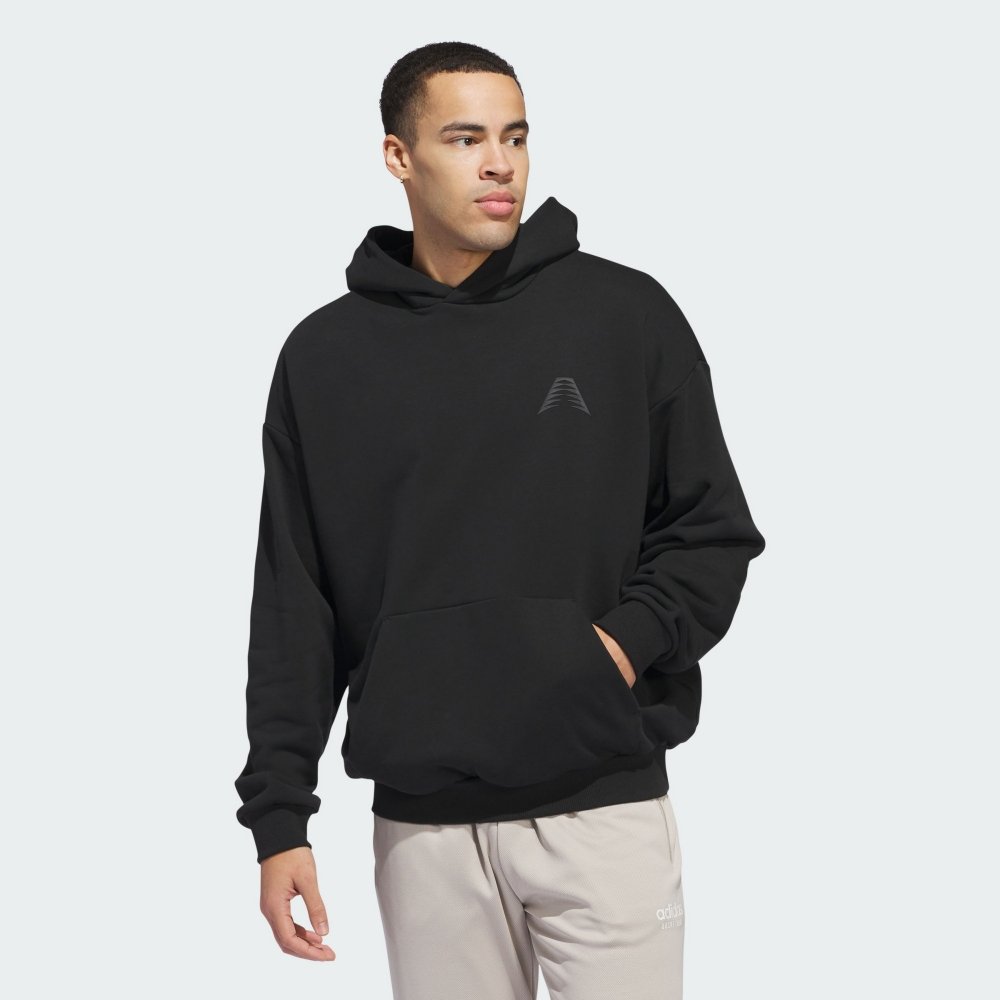 【ADIDAS】AE FOUN HOODY 連帽上衣 男 黑色-IU2809
