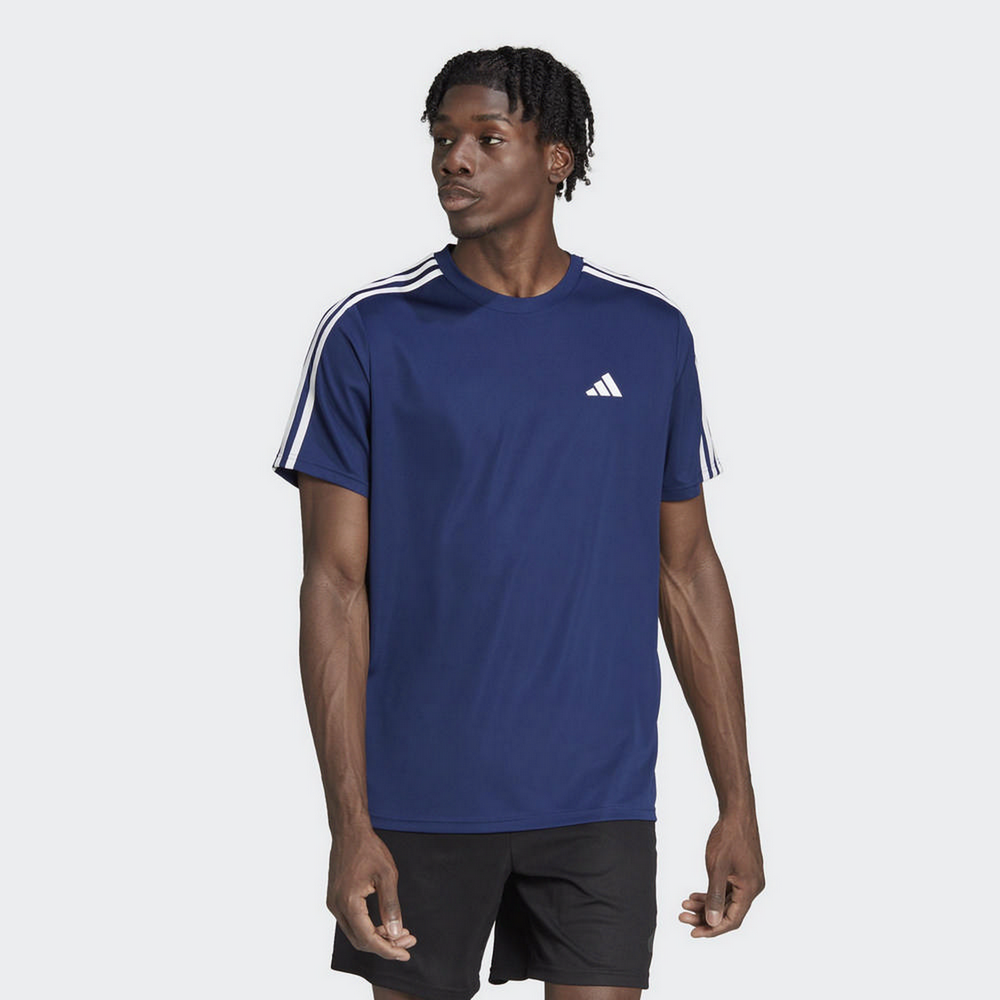 【ADIDAS】TR-ES BASE 3S T 短袖上衣 男 藍色-IB8152