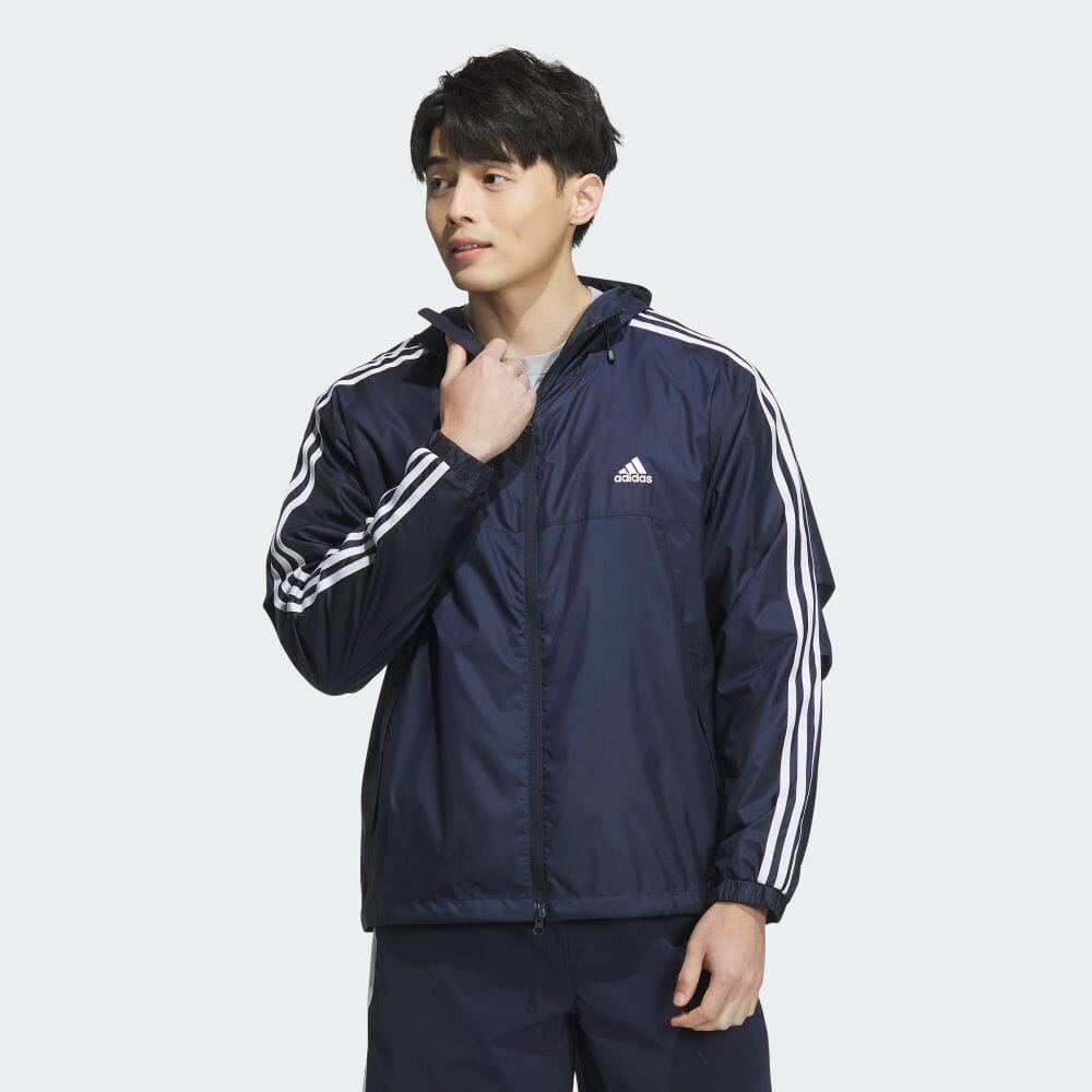 【ADIDAS】ES+ 3S WV JKT 風衣外套 男 深藍色-JF3954