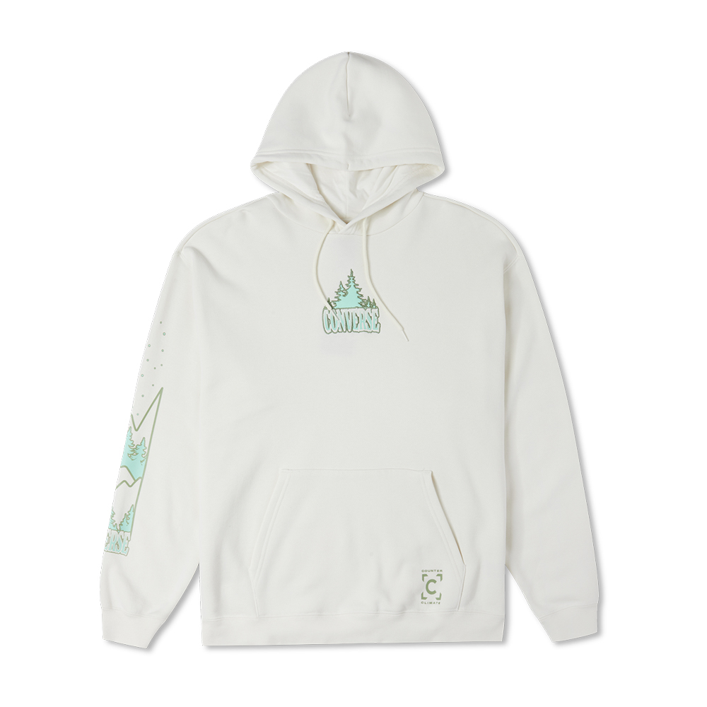 【CONVERSE】COUNTER CLIMATE HOODIE 連帽上衣 帽T 男 白色-10025031-A01