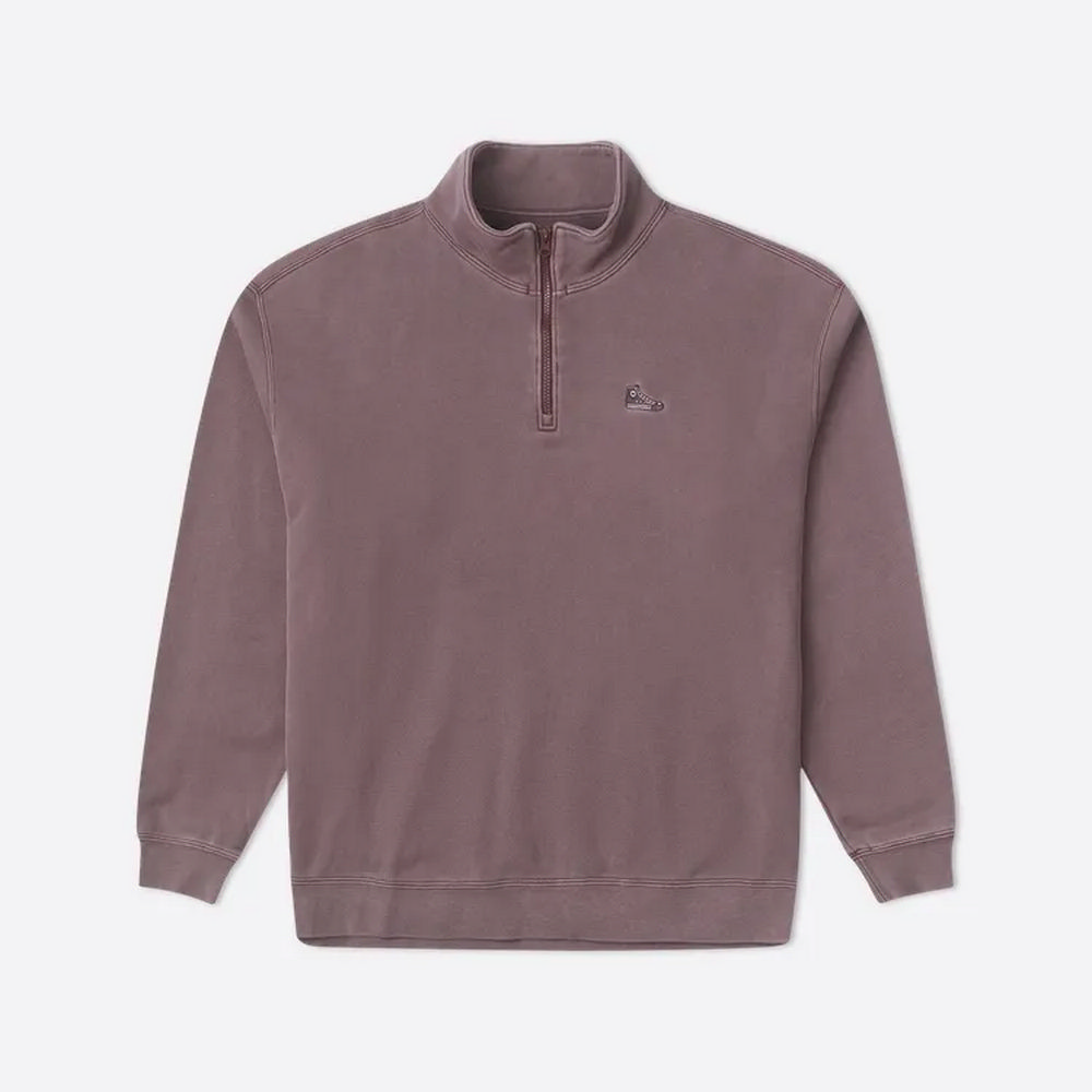 【CONVERSE】SNEAKER PATCH 1/2 ZIP 半開襟上衣 男女 紫色 10027558-A03