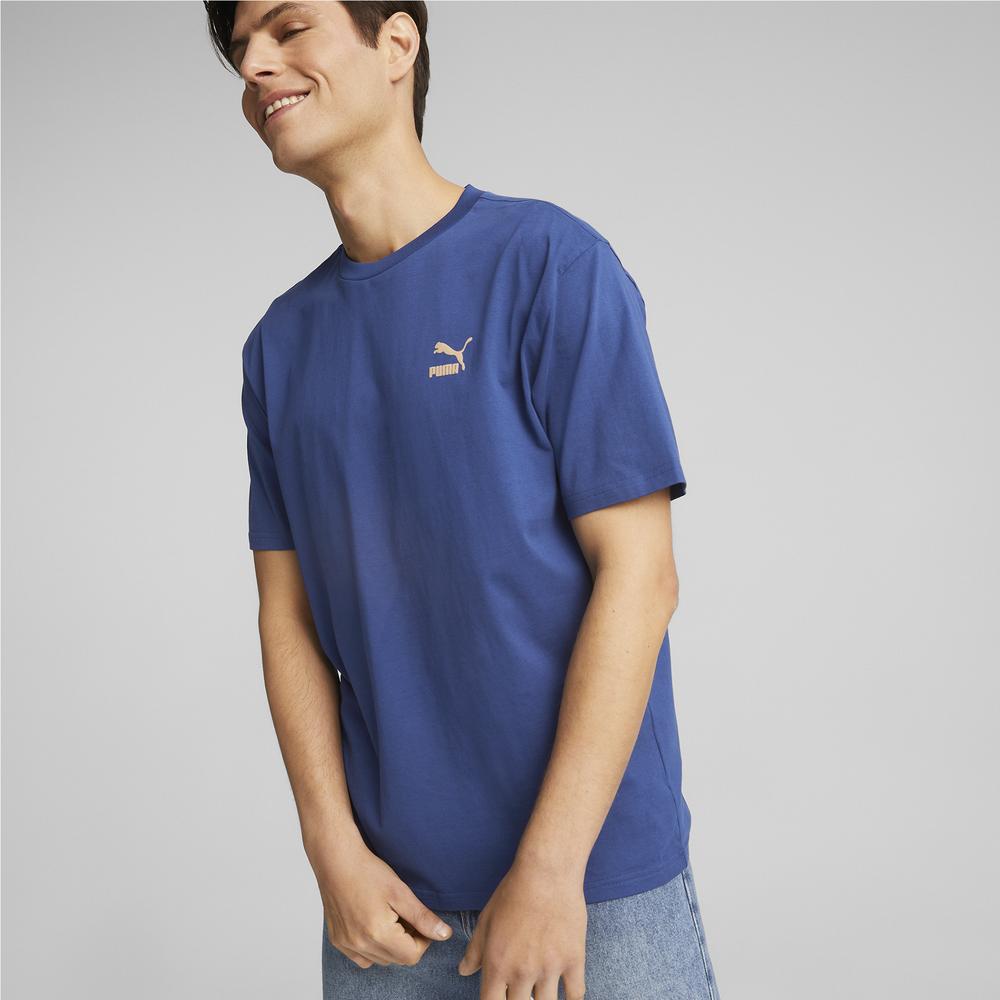 【PUMA】流行系列Classics復古迷幻短袖T恤 短袖上衣 男 藍色-53921716