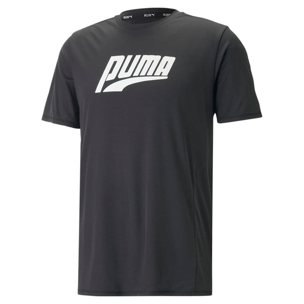 【PUMA】慢跑系列Run Fav圖樣短袖T恤 短袖上衣 男 黑色-52339401