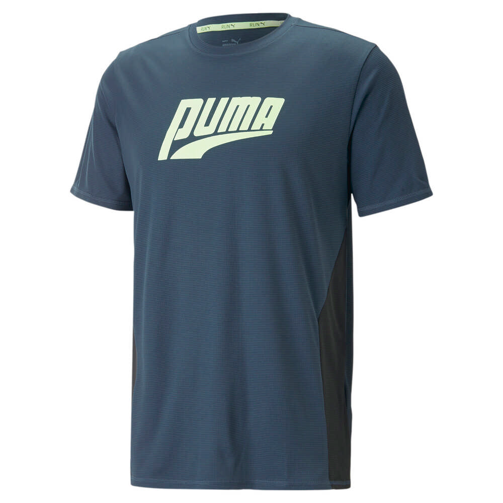 【PUMA】慢跑系列Run Fav圖樣短袖T恤 短袖上衣 男 藍色-52339416