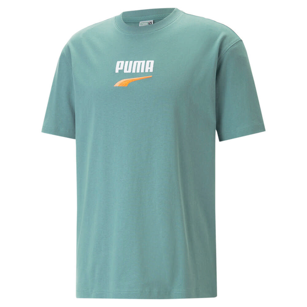 【PUMA】流行系列Downtown Logo短袖T恤 短袖上衣 男 綠色-53824884