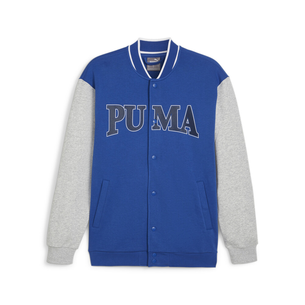 【PUMA】基本系列Puma Squad棒球外套(M) 休閒外套 男 藍色-67897117