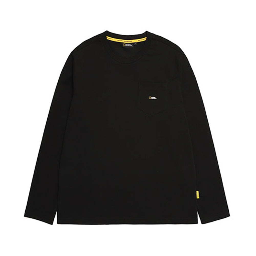 【National Geographic】PALCOC SMALL LOGO LONG SLEEVE ROUND 男女 長袖上衣 炭黑-N213UTS010198