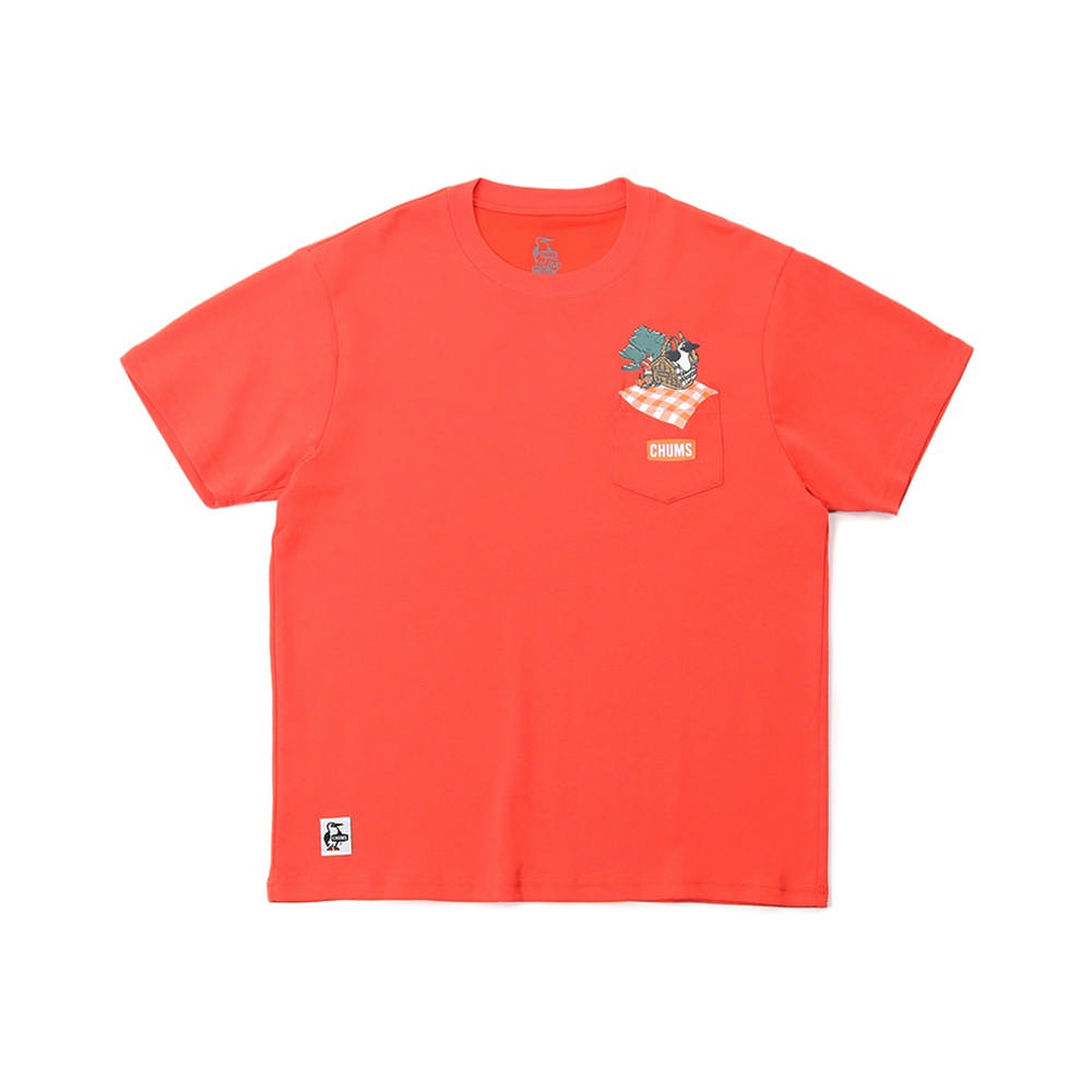 【CHUMS】女 Picnic Booby Pocket T-Shirt短袖上衣 紅椒粉-CH112192R115