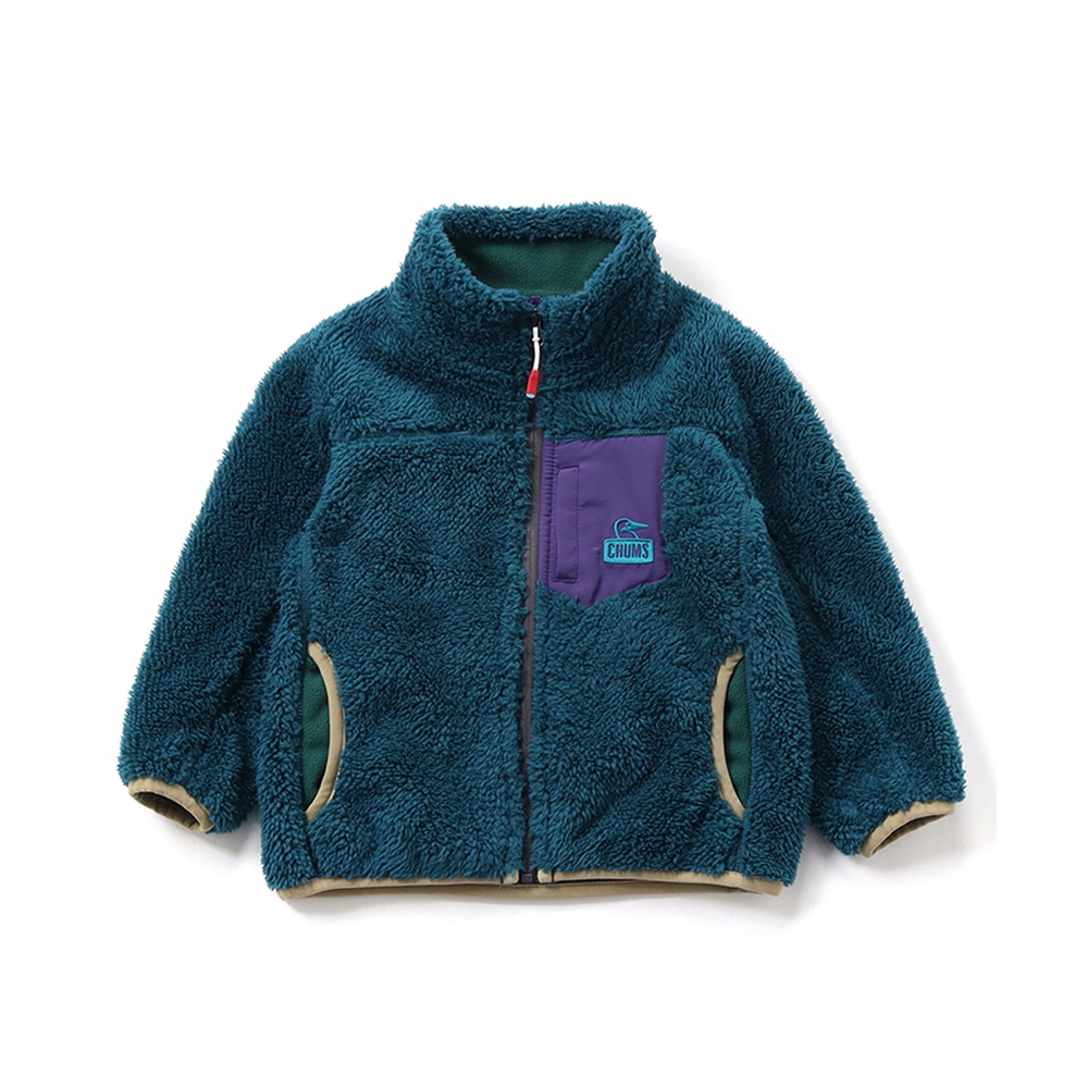 【CHUMS】中大童 Kid's Bonding Fleece Jacket刷毛外套 深藍綠
