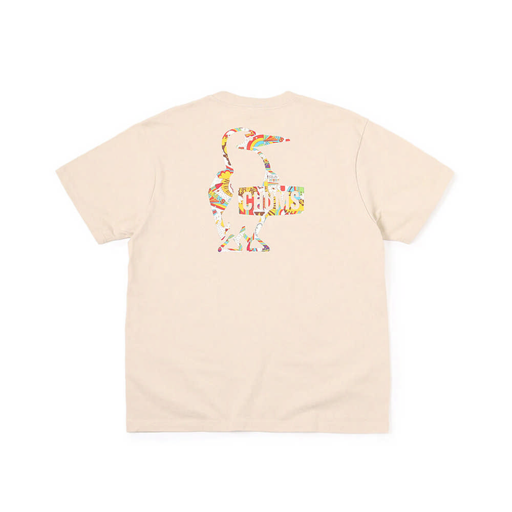 【CHUMS】女Booby Logo Rainbow Islands T短袖上衣 米灰色-CH112389G057