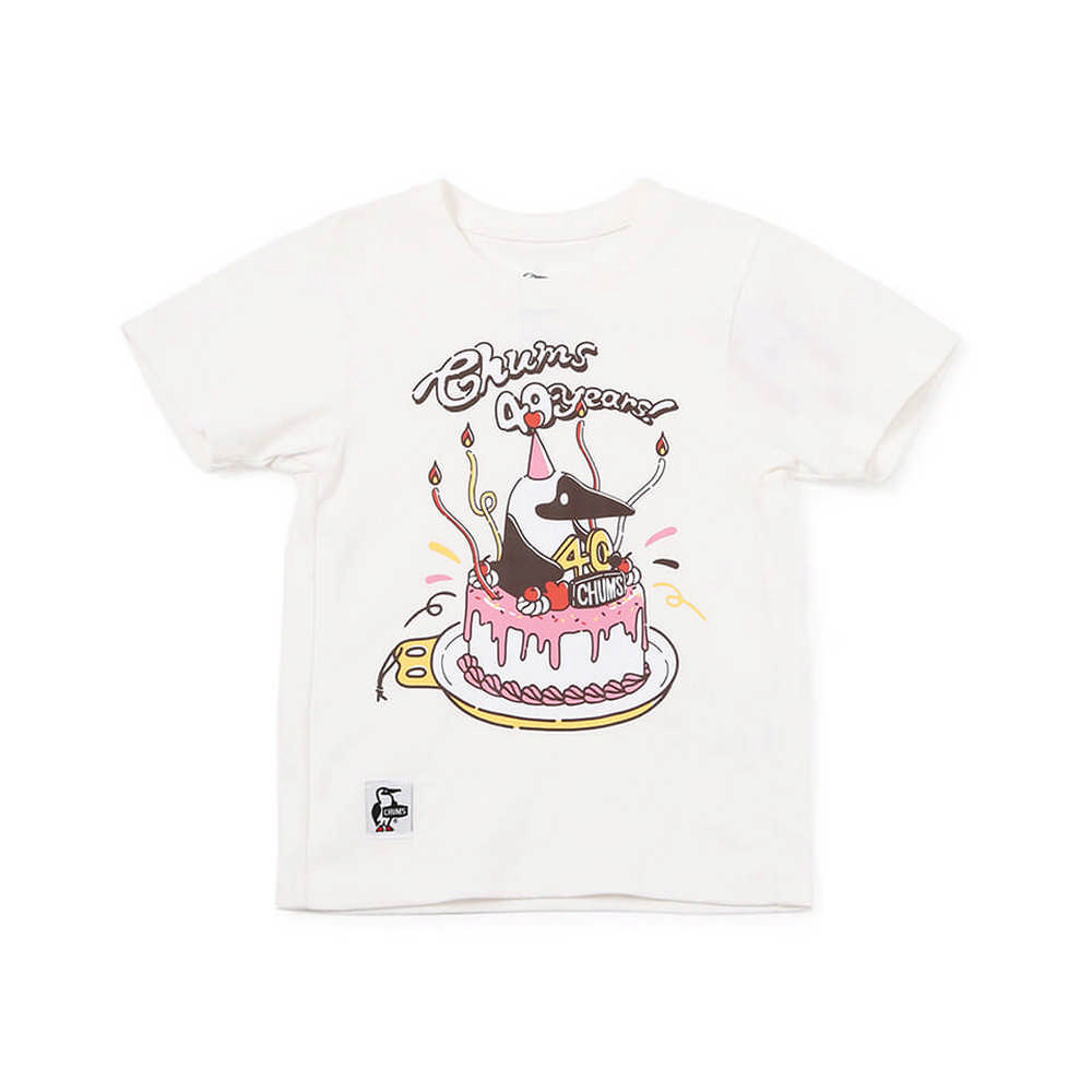 【CHUMS】Kids 40 Years Cake T短袖上衣 白色-CH211321W001
