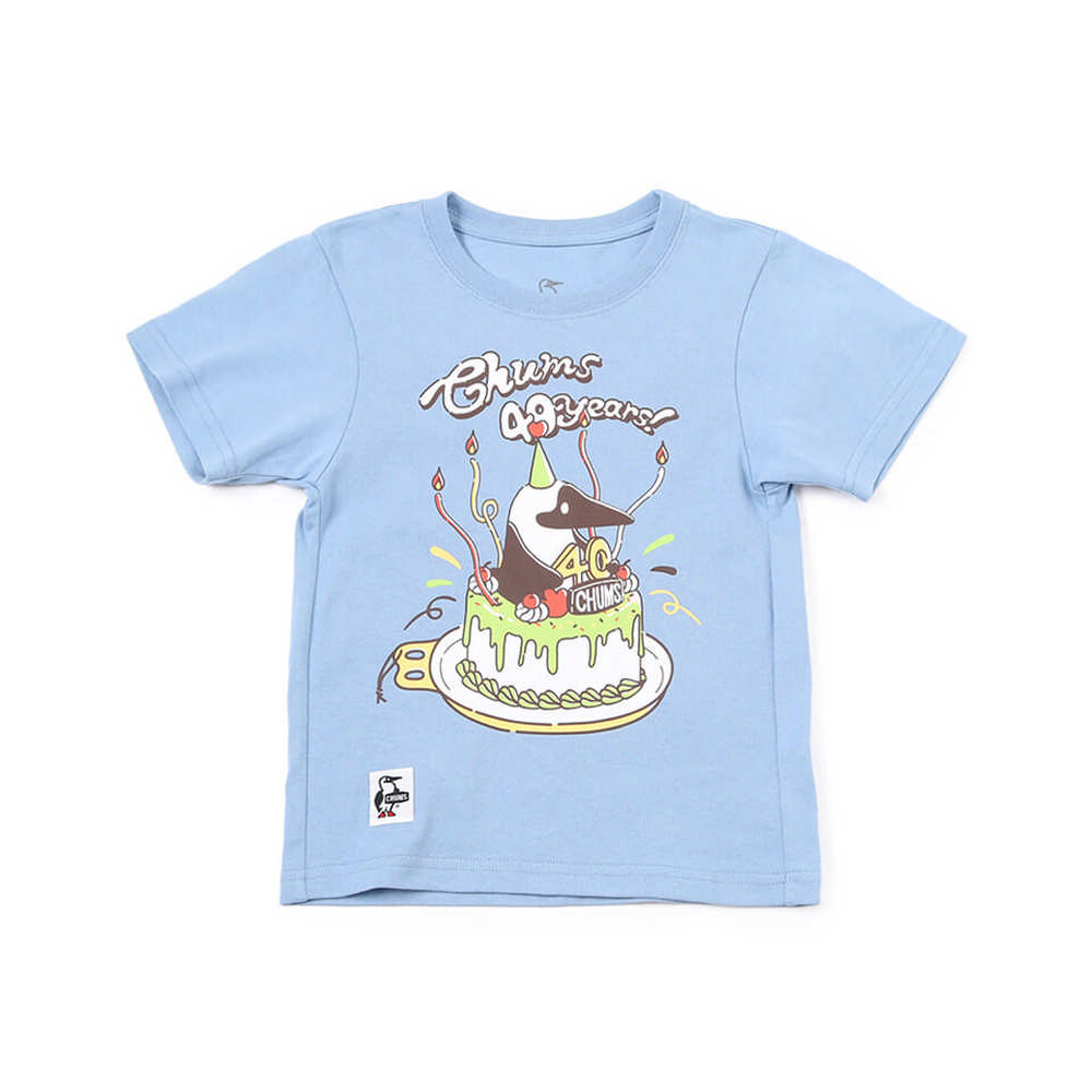 【CHUMS】Kids 40 Years Cake T短袖上衣 天空藍-CH211321A056
