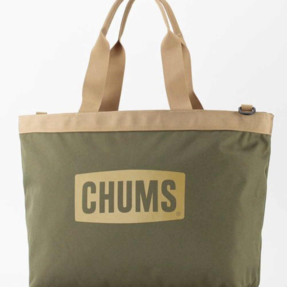 【CHUMS】Recycle CHUMS Logo Tote Bag托特包 卡其綠-CH603129M022