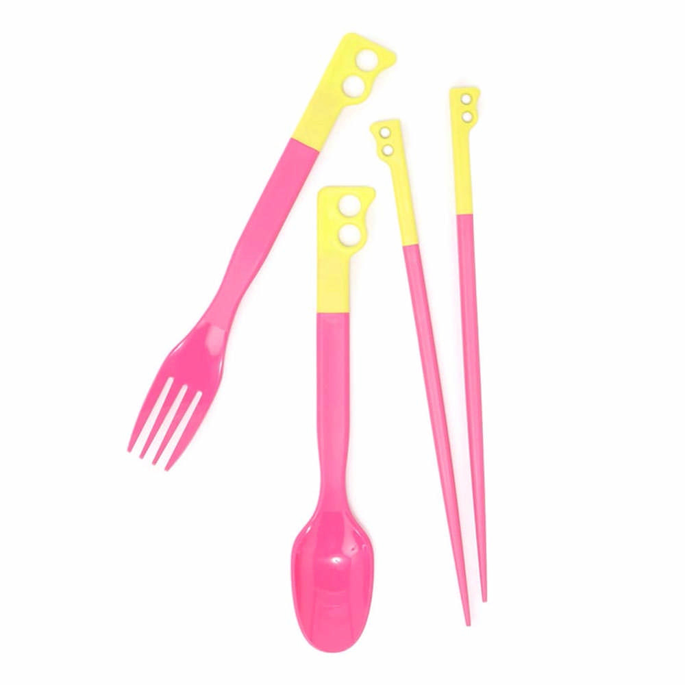 【CHUMS】Camper Cutlery Set餐具 萊姆黃/粉-CH621734M094