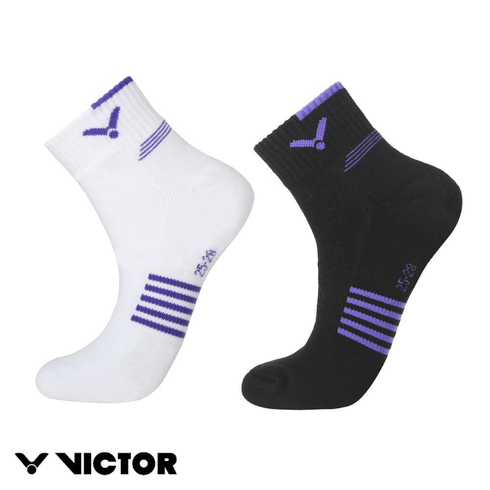 【VICTOR 勝利體育】中性襪 低筒 無止滑(C-5107 A/C 白紫/黑紫)