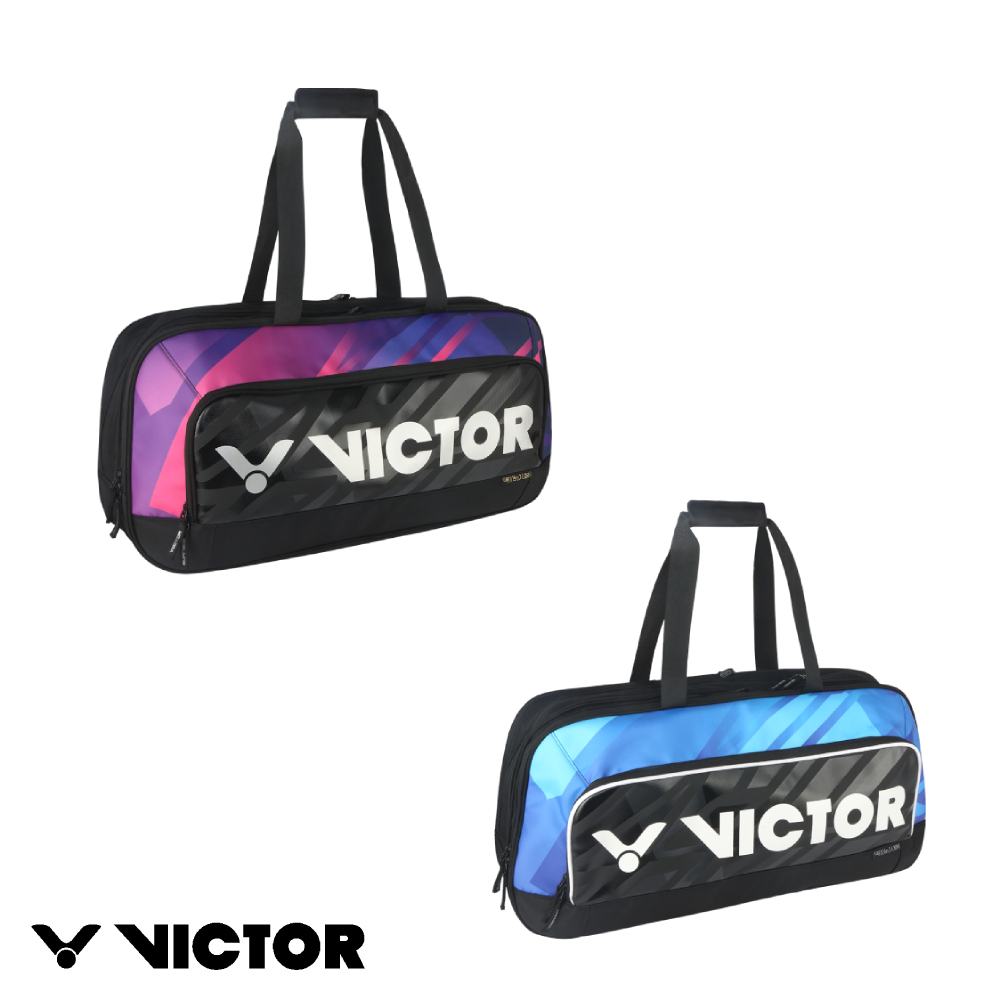 【VICTOR 勝利體育】矩形包(BR9613 CF/CJ 黑 明亮藍/黑 自由紫)