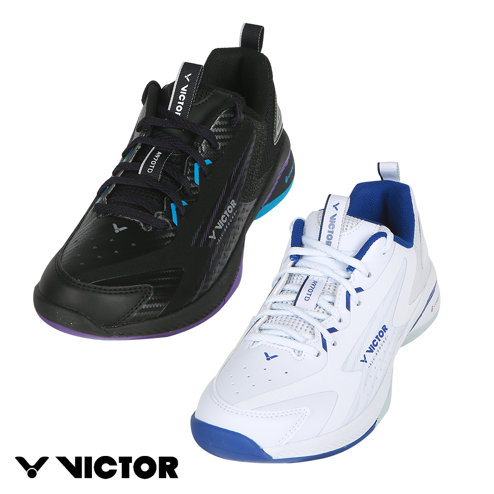 【VICTOR 勝利體育】羽球鞋(A970TD AB白/藍紋石 C黑)