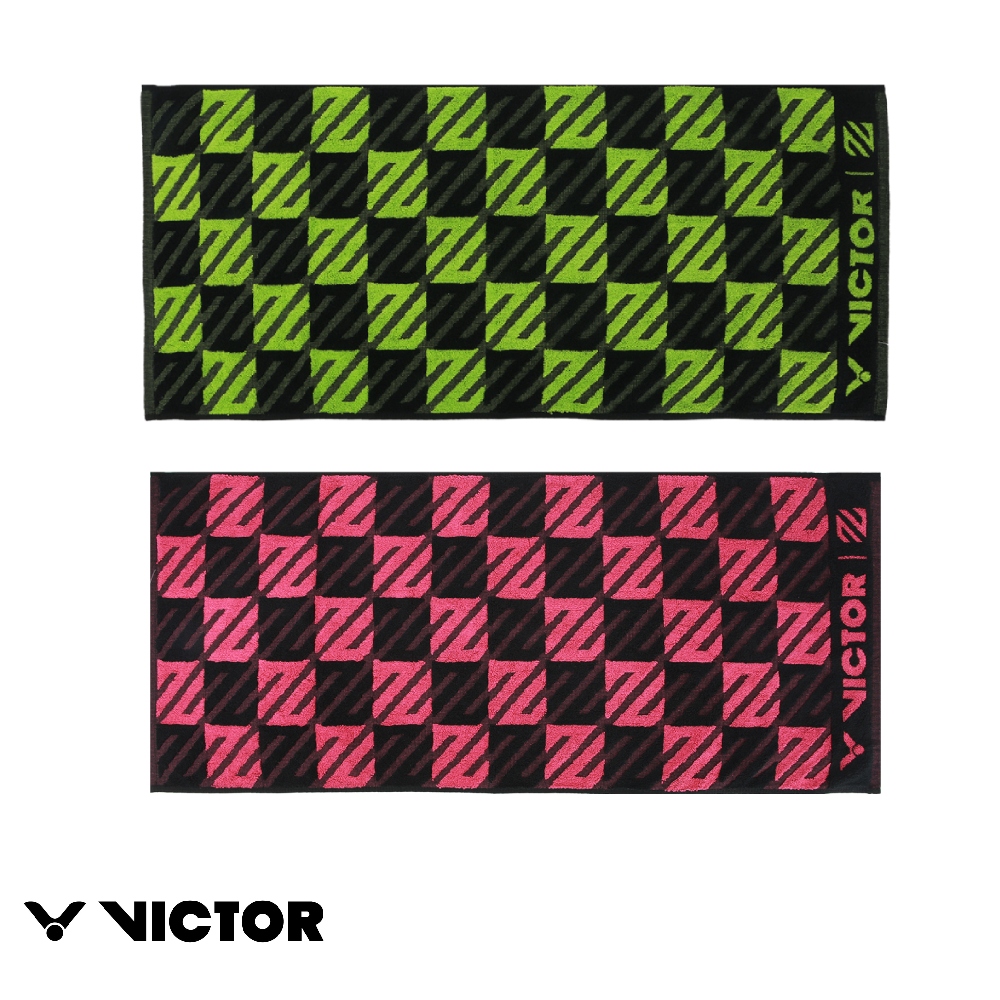 【VICTOR 勝利體育】VICTOR X LZJ 運動毛巾(C-4189 G/Q 北極光綠/搏擊粉)