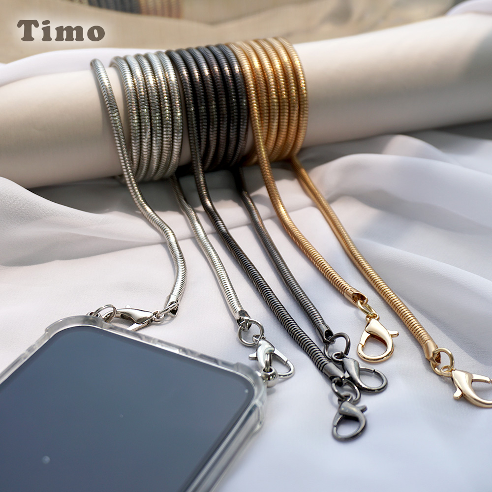【Timo】斜背頸掛鏈帶-優雅金屬細鏈款