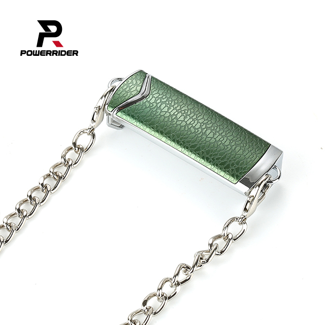 PowerRider A1 手機金屬鏈條斜跨背夾 銀綠