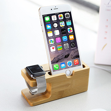 二合一竹木充電底座 Apple Watch+iPhone充電座/手機架