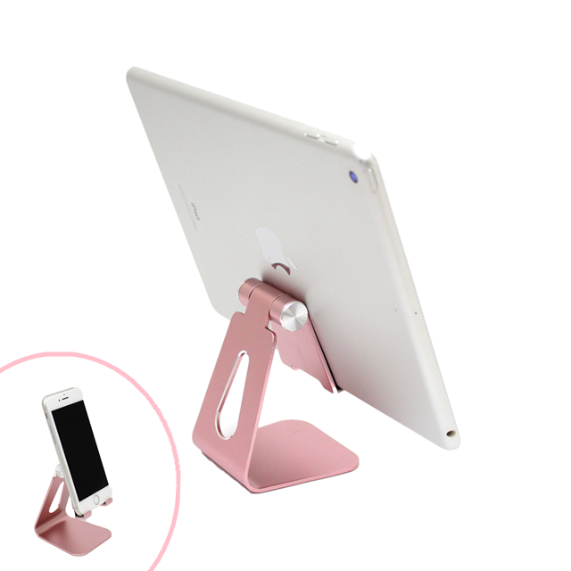 鋁合金平板/手機懶人支架 防滑桌上型手機架 iPad平板架 手機座追劇神器-玫瑰金