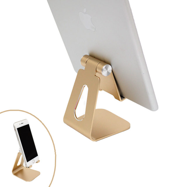 鋁合金平板/手機懶人支架 防滑桌上型手機架 iPad平板架 手機座追劇神器-香檳金