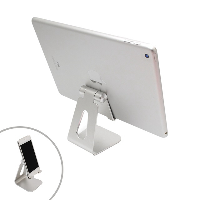 鋁合金平板/手機懶人支架 防滑桌上型手機架 iPad平板架 手機座追劇 神器-耀眼銀