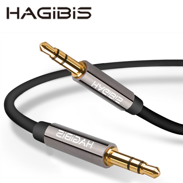 HAGiBiS圓線TPE直頭AUX音源線3.5mm公對公8M-黑色