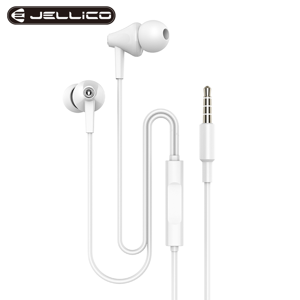 【JELLICO】電競系列輕巧好音質線控入耳式耳機白色/JEE-CT22-WT