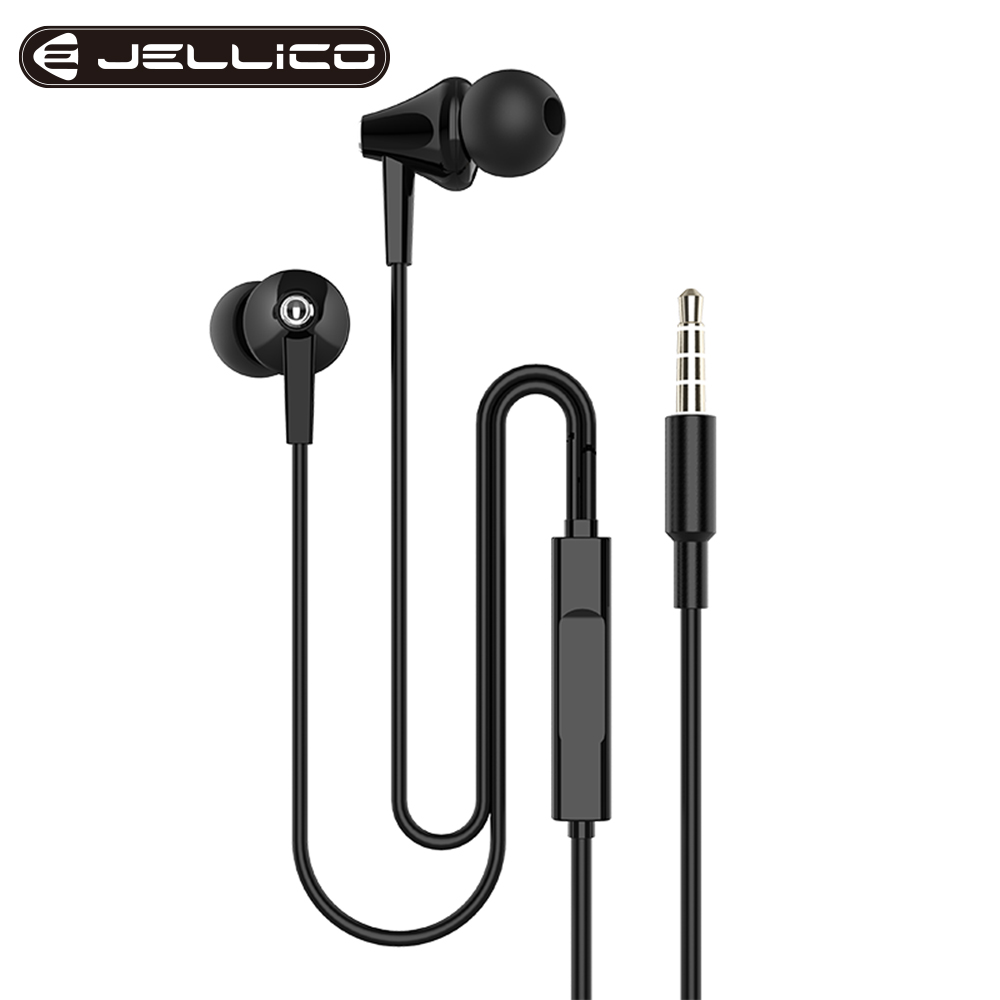 【JELLICO】電競系列輕巧好音質線控入耳式耳機黑色/JEE-CT22-BK