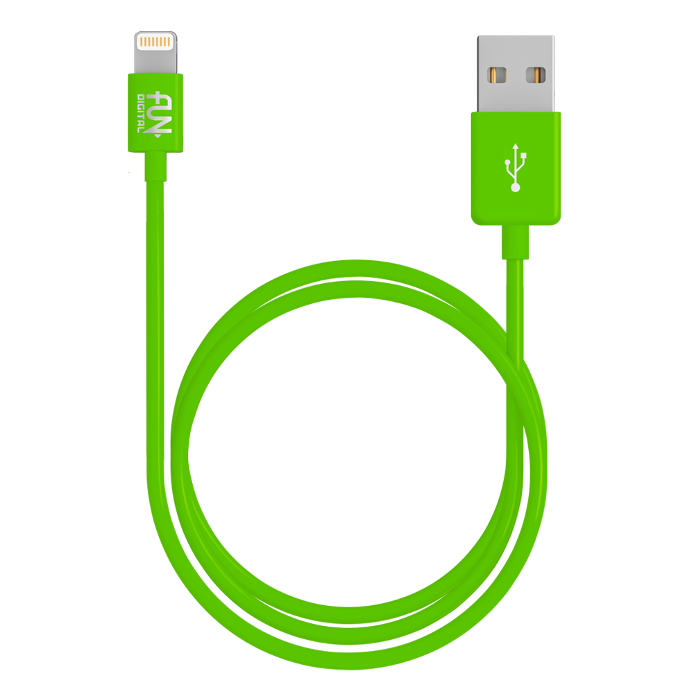 FUNDIGITAL MFi認證 Apple Lightning cable 8Pin 充電傳輸線 1M-綠