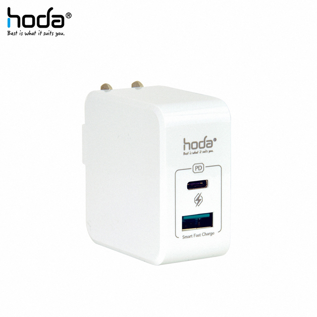 hoda 極速30W智慧雙孔電源供應器/充電器 - 白色