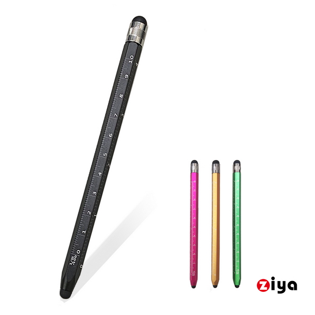 [ZIYA 電容式觸控筆 金屬六角鉛筆造型 工業風格 黑色