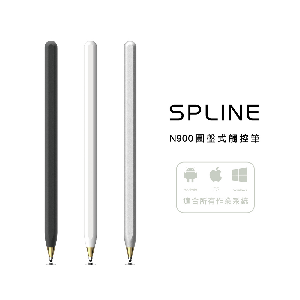 【SPLINE】N900 圓盤式觸控筆-鍍黃金筆頭限量款(白)